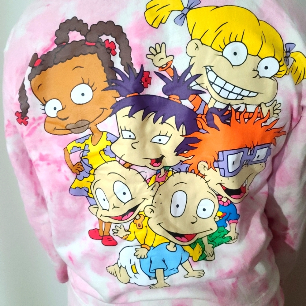 *SOLD* Pink Tie Dye Hooded Rugrats Sweatshirt
